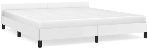 Doppelbett, Bettgestell Modernen mit Kopfteil ohne Matratze Weiß 180x200 cm d1039e