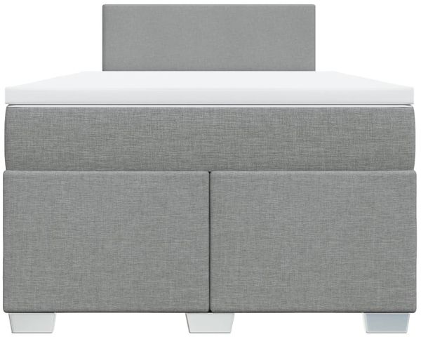 vidaXL Boxspringbett mit Matratze Hellgrau 120x200 cm Stoff 3285848 Bild 4