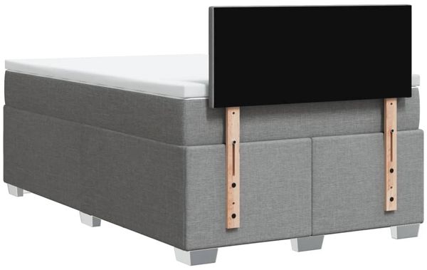 vidaXL Boxspringbett mit Matratze Hellgrau 120x200 cm Stoff 3285848 Bild 6
