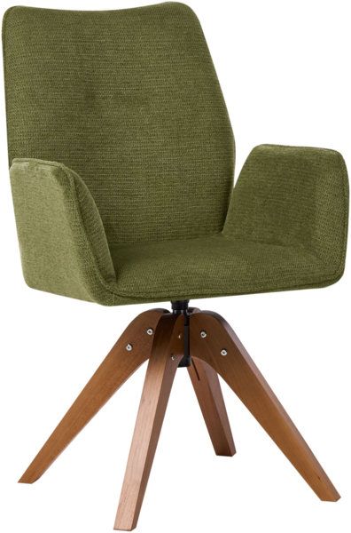 Esszimmerstuhl drehbar MOKENA Kunstleinen Grün