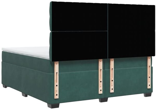 vidaXL Boxspringbett mit Matratze Dunkelgrün 200x200 cm Samt 3291011 Bild 10