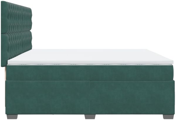 vidaXL Boxspringbett mit Matratze Dunkelgrün 200x200 cm Samt 3291011 Bild 9