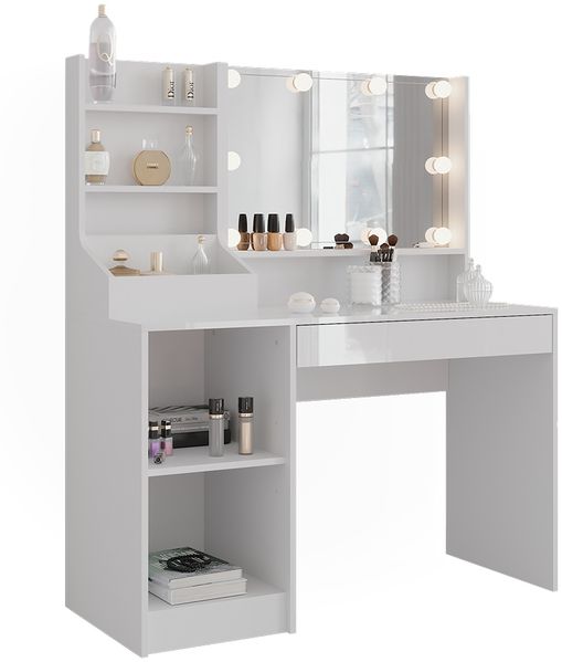 Schminktisch Sherry Weiß/Weiß Hochglanz 119.8 cm 4 Teile Vicco Bild 6