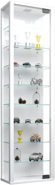 Vitrinenschrank Glas Wandschrank LED Vitrine Sammlervitrine Hängeschrank weiß