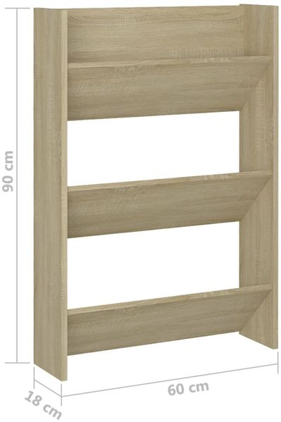 vidaXL Wand-Schuhschränke 2 Stk. Sonoma-Eiche 60x18x90cm Holzwerkstoff 806766 Bild 8