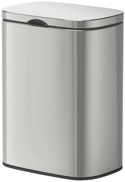 Wenko 'Sare' Wand-Kosmetikeimer mit Deckel und Easy-Close Absenkautomatik, 5 Liter, Silber