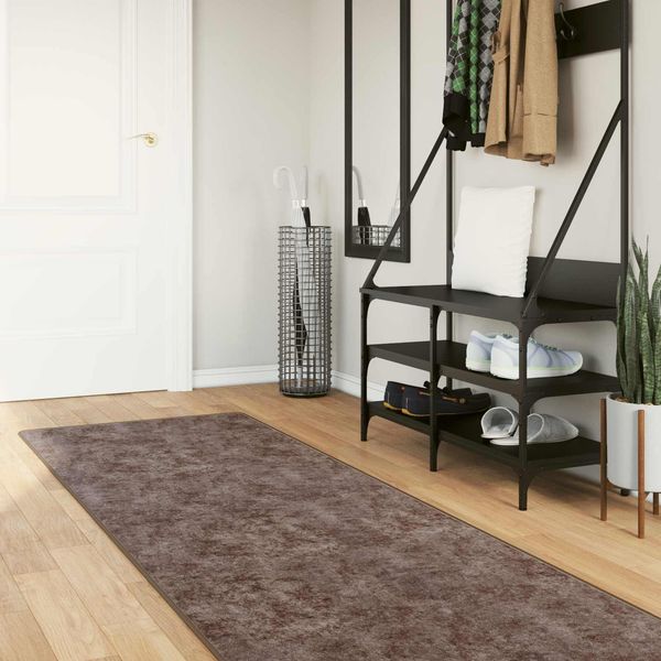 vidaXL Teppichläufer MARSA Grau 80 x 250 cm Polyester und PVC 42023193