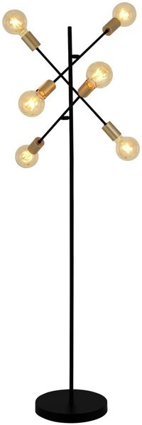 Stehlampe Wohnzimmer Stehleuchte Leselampe Vintage 6 Flammig Schwarz 2097122