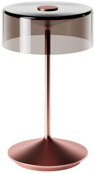 SIGOR LED Tischleuchte Akku-Glasleuchte NUMOTION rosegold, Dimmbar, LED fest integriert, Warmweiß
