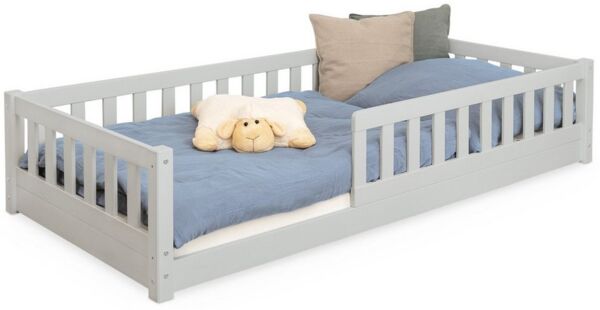 Ehrenkind Kinderbett Bodenbett Lille aus massivem Kiefernholz mit Rausfallschutz (Hochwertiges Kinderbett aus FSC® zertifziertem Holz / Bodenbett in 90x200, Montessori Kinderbett), Bodenbett, aus FSC zertifiziertem Holz