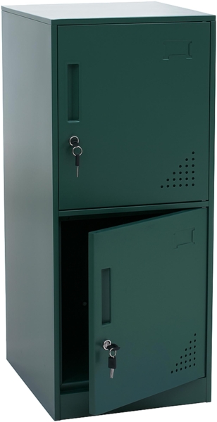 Spind HWC-P63, Schließfach Wertfachschrank Schließfachschrank 2 Türen, 90x38x45cm Stahl ~ grün Bild 8