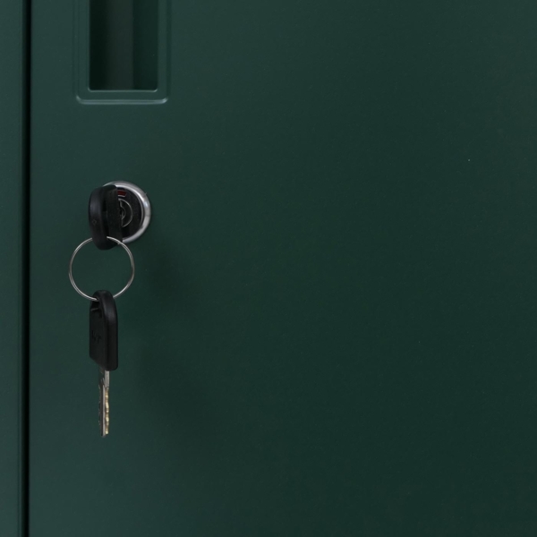 Spind HWC-P63, Schließfach Wertfachschrank Schließfachschrank 2 Türen, 90x38x45cm Stahl ~ grün Bild 4