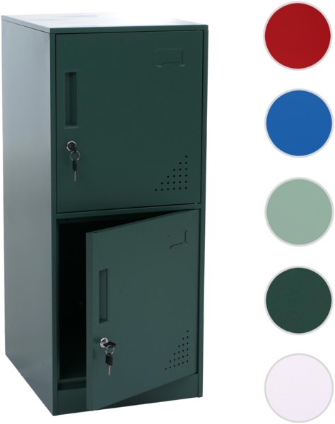 Spind HWC-P63, Schließfach Wertfachschrank Schließfachschrank 2 Türen, 90x38x45cm Stahl ~ grün Bild 9