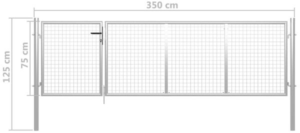 vidaXL Gartentor aus Stahl 350 x 75 cm Silber 144340 Bild 5
