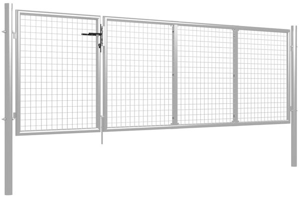 vidaXL Gartentor aus Stahl 350 x 75 cm Silber 144340 Bild 2