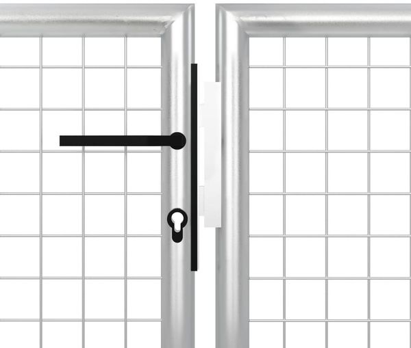 vidaXL Gartentor aus Stahl 350 x 75 cm Silber 144340 Bild 4