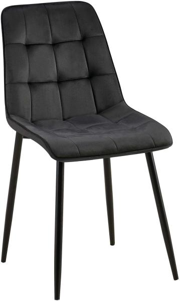 CLP Esszimmerstuhl Gifford Samtbezug gepolstert mit Rückenlehne,schwarz Samt