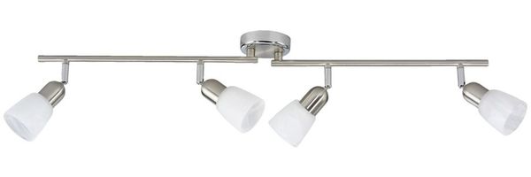 Lightbox Deckenstrahler, ohne Leuchtmittel, Spotrohr, 13 x 70 x 18 cm, 4 x E14, max. 40 W, Köpfe & Arme schwenkbar