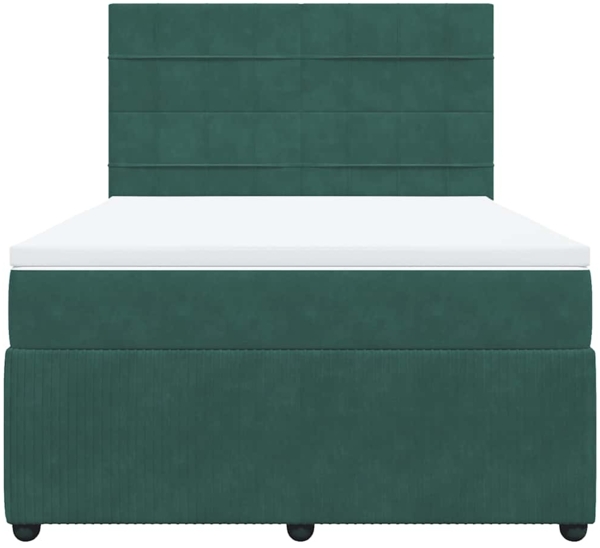 vidaXL Boxspringbett mit Matratze Dunkelgrün 160x200 cm Samt 3294685 Bild 5