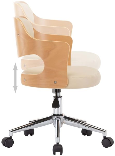 vidaXL Esszimmerstuhl Drehbar Creme Bugholz und Kunstleder, Drehbar [287429] Bild 6
