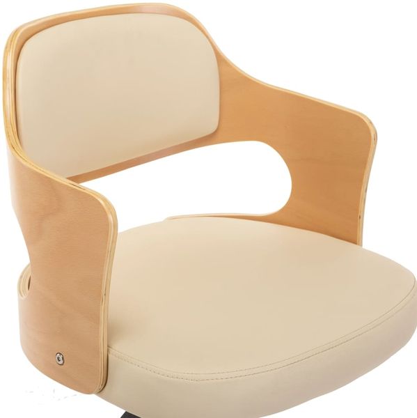 vidaXL Esszimmerstuhl Drehbar Creme Bugholz und Kunstleder, Drehbar [287429] Bild 7