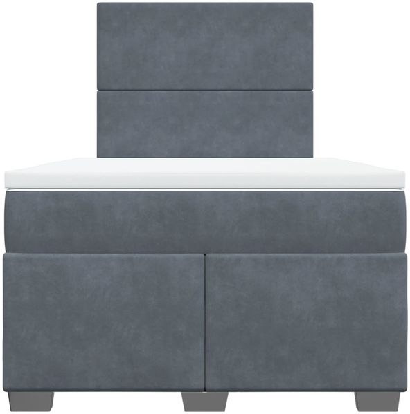 vidaXL Boxspringbett mit Matratze Dunkelgrau 120x190 cm Samt 3293153 Bild 6