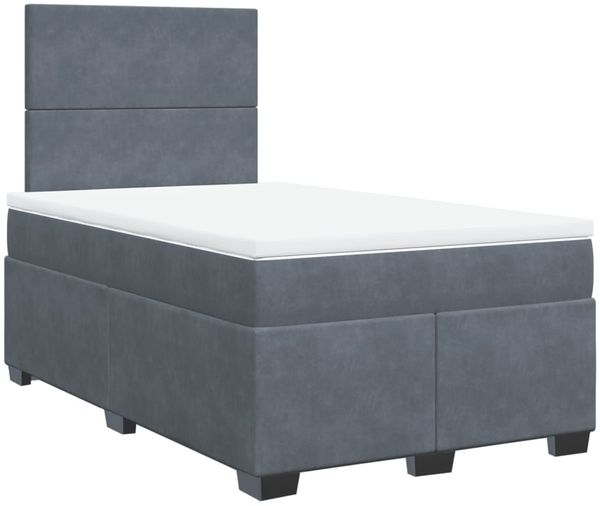 vidaXL Boxspringbett mit Matratze Dunkelgrau 120x190 cm Samt 3293153 Bild 3