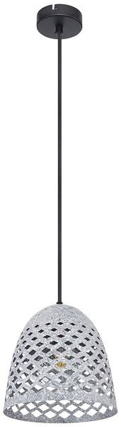 Hängeleuchte, Metall, grau, schwarz, Höhenanpassung, D 20 cm