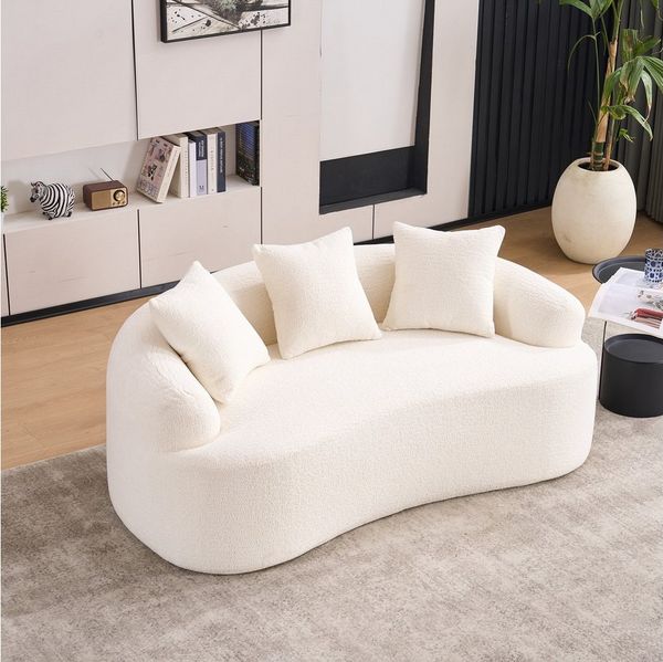 STILVORA Schlafsofa 2 Sitzer Sofa mit drei Zierkissen für kleine Wohnungen, Apartments, Zweisitzer Sofa, Chenille, kompakt, inkl. 3 Kissen, weich, ergonomisch, schmutzabweisend, langlebig, bequem