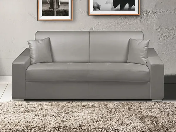 Vente-unique - EMIR Sofa Kunstleder Grau - B 223 cm94 cm x H 97 cm x L 204 cm