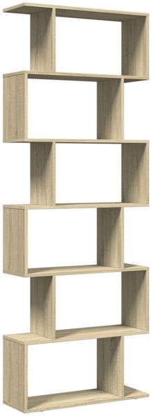 vidaXL Raumteiler-Bücherregal 6 Etagen Sonoma-Eiche 70x24x193 cm 858086 Bild 6