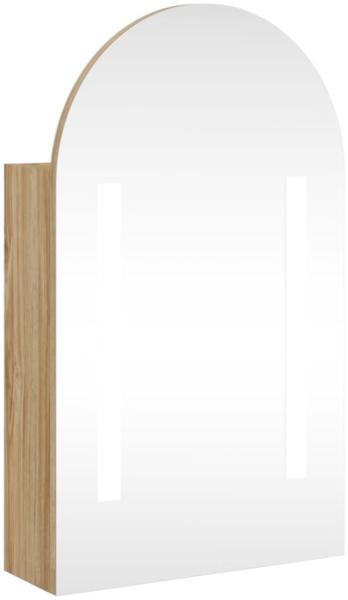 vidaXL Spiegelschrank mit LED-Beleuchtung Gewölbt Eichenoptik 357976 Bild 5