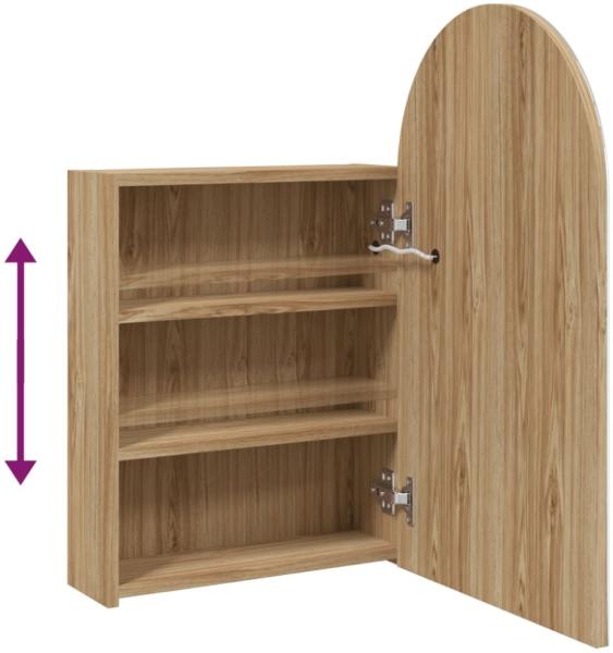 vidaXL Spiegelschrank mit LED-Beleuchtung Gewölbt Eichenoptik 357976 Bild 12
