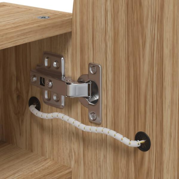 vidaXL Spiegelschrank mit LED-Beleuchtung Gewölbt Eichenoptik 357976 Bild 10