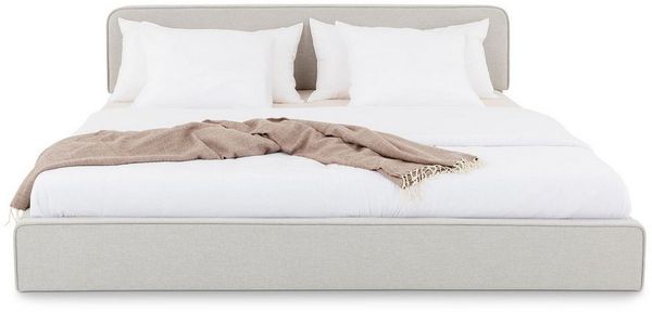 IDIMEX Polsterbett LATINI, Bett 160x200 cm mit Kopfteil höhenverstellbar und Lattenrost Hellgrau