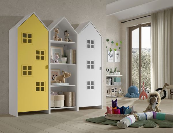 Schrank Casami Bruges 37 x 172,8 x 171,3 cm MDF Gelb Weiß