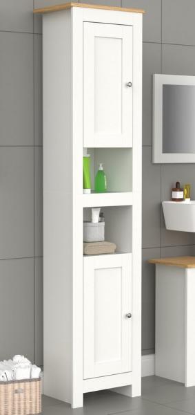 VCM Badmöbel Hochschrank Balusa 920343 Weiß H. 180 x B. 42 x T. 30 cm