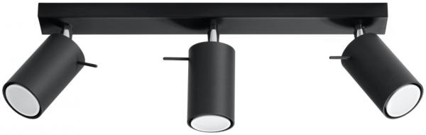 Deckenleuchte, Stahl, schwarz, Spots verstellbar, L 45 cm