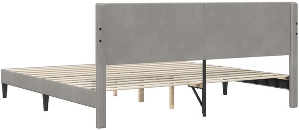 vidaXL Bettrahmen mit Kopfteil Hellgrau 180 x 200 cm Samt 42027679 Bild 6