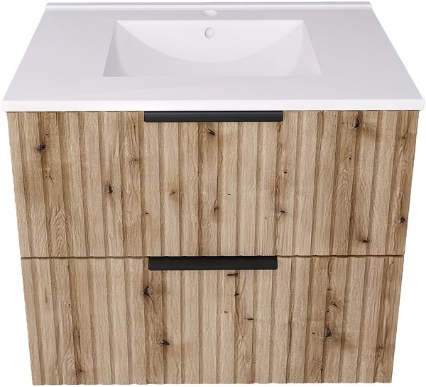 Waschtisch mit Waschbecken Veppenssan 61x47x52 cm Eicheoptik [en. casa]