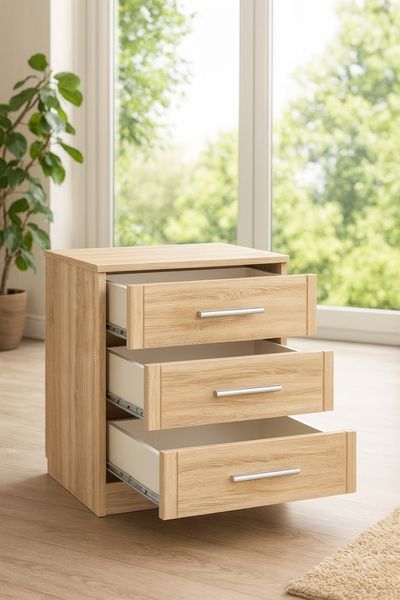 Nachtkonsole Sonoma Eiche Nachtschrank Schubladenkommode #4198