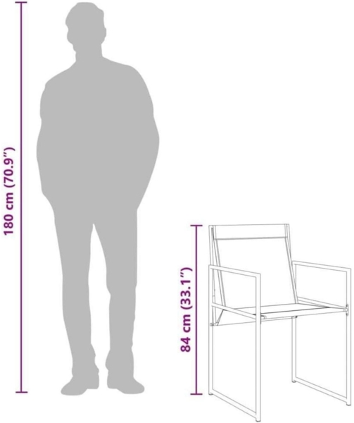 Garten Essgruppe 5-TLG. Set Tisch 4 Stühle Schwarz Textilene Bild 7