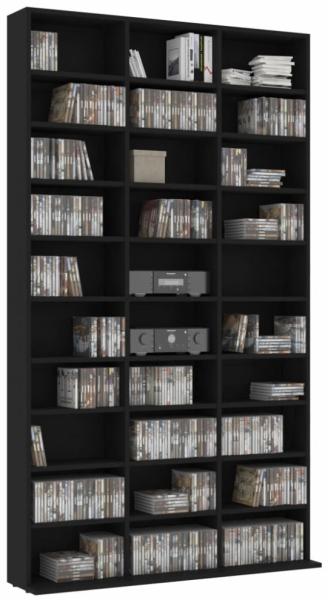 vidaXL CD-Schrank Schwarz 102x16x177,5 cm Holzwerkstoff 801779