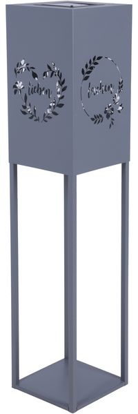 Dekosäule LISBON mit LED - Stahl Grau 100x22x22cm | Dekoration Wohnzimmer Büro