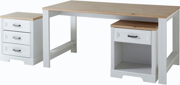 Schreibtisch JASMIN Pinie weiß Nachbildung 160 x 80 cm