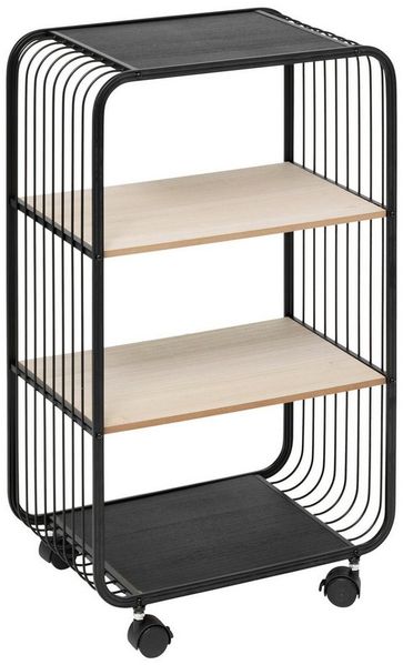 5five Simply Smart Regal Rollregal NOIR, 3-stufig, Metall, 43,3 x 28 x 74 cm