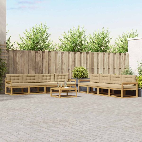 vidaXL Outdoor-Sofagarnitur 9 pcs Weiß und Beige 79 x 79 x 37 cm 3386227