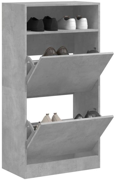 vidaXL Schuhschrank Betongrau 60x34x116 cm Holzwerkstoff 840018