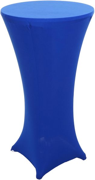 Set Stehtisch + Stehtischhusse HWC-J30, Bistrotisch Tischhusse, klappbar höhenverstellbar Ø 60cm ~ Husse blau