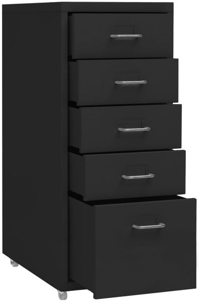 vidaXL Aktenschrank mit Rollen Schwarz 28 x 41 x 69 cm Metall [335914] Bild 5